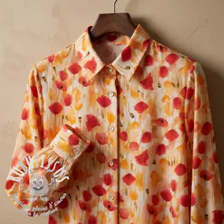 Viscose RAYON POPLIN Poppys design C