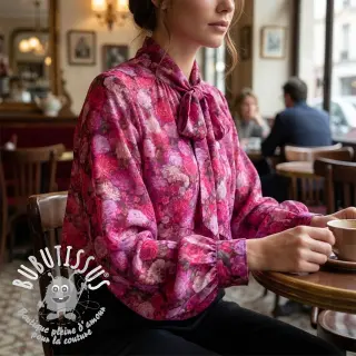 Viscose RAYON POPLIN Flower sea design A