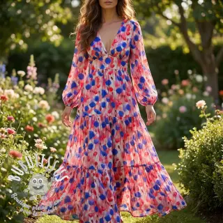 Viscose RAYON POPLIN Poppys design A