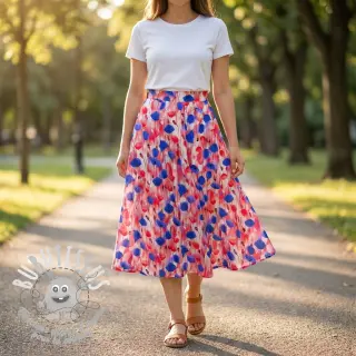Viscose RAYON POPLIN Poppys design A