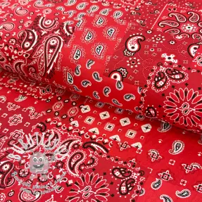 Tissu coton Farwest rouge