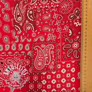 Tissu coton Farwest rouge