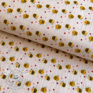 Tissu double gaze/mousseline Bee mine design A