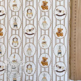 Tissu double gaze/mousseline Vintage toys design C