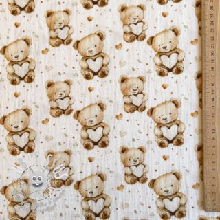 Tissu double gaze/mousseline Little things design B