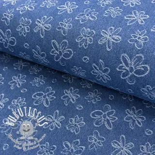 JEANS DENIM JACQUARD Flower dark jeans