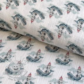 Tissu double gaze/mousseline Sweeties design A