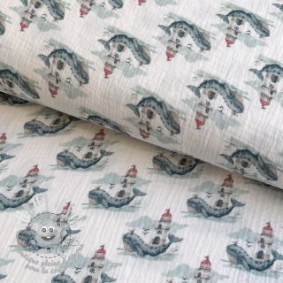 Tissu double gaze/mousseline Sweeties design A