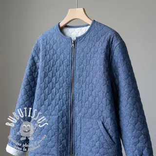 Tissu matelassé JEANS dark blue
