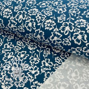 Sweat envers minkee SOFT Imprint flowers petrol