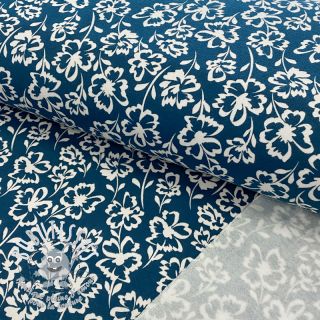 Sweat envers minkee SOFT Imprint flowers petrol