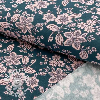 Sweat envers minkee SOFT Flowers emerald