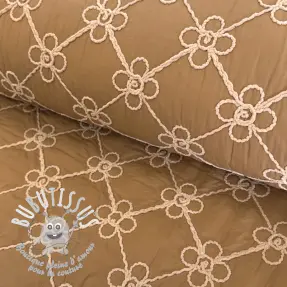 Tissu matelassé Flower design light brown