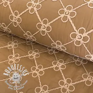Tissu matelassé Flower design light brown