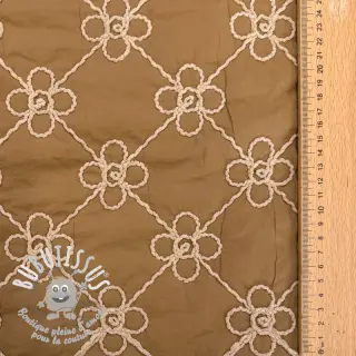 Tissu matelassé Flower design light brown