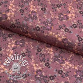 Viscose ROSELLA STRETCH Tossed flowers rosewood digital print