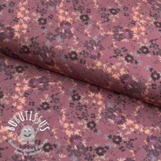 Viscose ROSELLA STRETCH Tossed flowers rosewood digital print