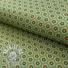 Tissu coton Flowers moss green
