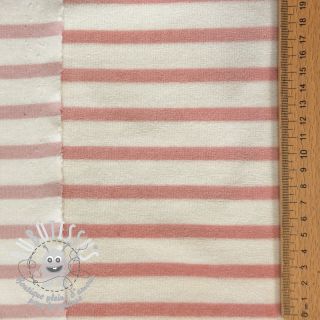 Tissu velours jersey YARN DYED Stripe rose