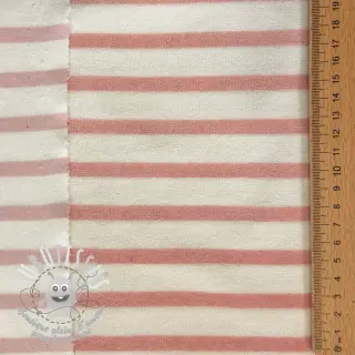 Tissu velours jersey YARN DYED Stripe rose
