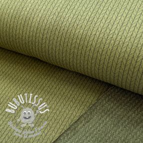 Tissu maille tricot RECYCLED Cable khaki