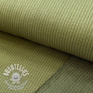 Tissu maille tricot RECYCLED Cable khaki