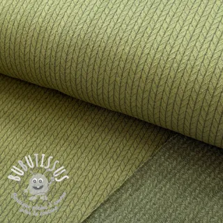 Tissu maille tricot RECYCLED Cable khaki