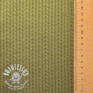 Tissu maille tricot RECYCLED Cable khaki