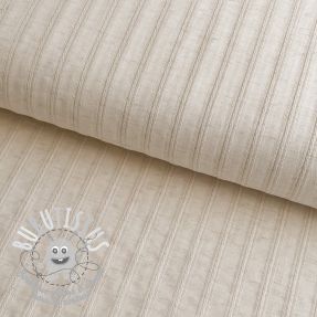 Tissu coton LINEN JACQUARD Stripes beige