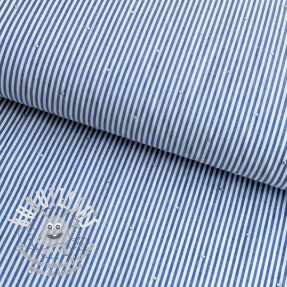 Tissu coton YARN DYED Stripes with studs blue