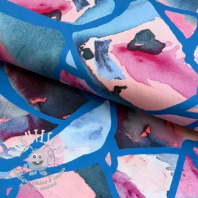 Tissu coton SATIN Resonate blue digital print
