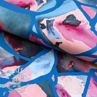 Tissu coton SATIN Resonate blue digital print