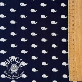 Tissu coton Marine navy