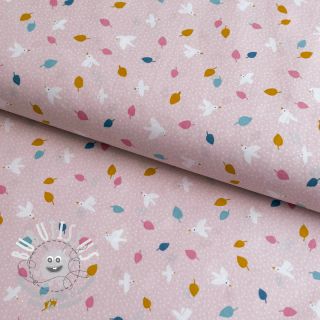 Tissu coton Little birds powder