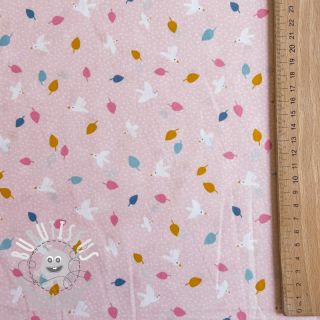 Tissu coton Little birds powder