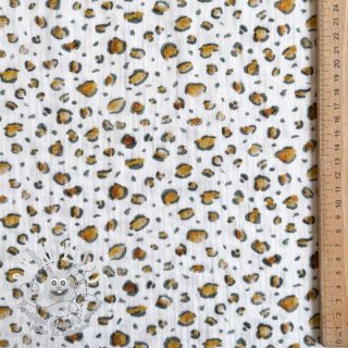 Tissu double gaze/mousseline Skin white digital print