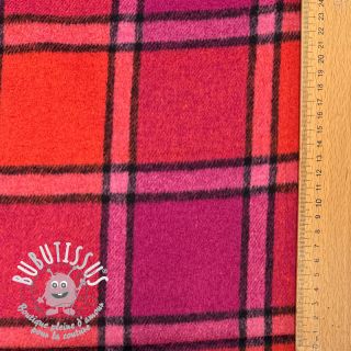 Tissu pour tailleur femme BRUSHED Check cerise