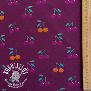 Jersey GLITTER Cherries berry