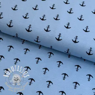 Jersey GLITTER Anchor light blue