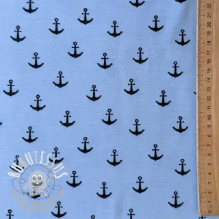 Jersey GLITTER Anchor light blue