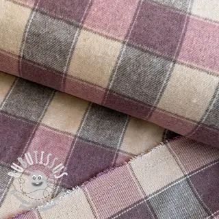 Tissu pour tailleur femme YARN DYED BRUSHED Check blush