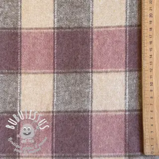 Tissu pour tailleur femme YARN DYED BRUSHED Check blush