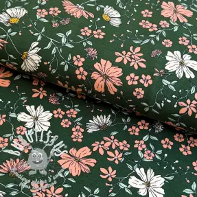 Úplet Flowers dark green
