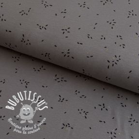 Jersey GLITTER Stripes rock grey