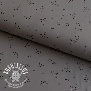 Jersey GLITTER Stripes rock grey