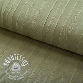 Tissu coton JACQUARD Stripes army green
