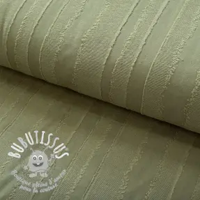 Tissu coton JACQUARD Stripes army green