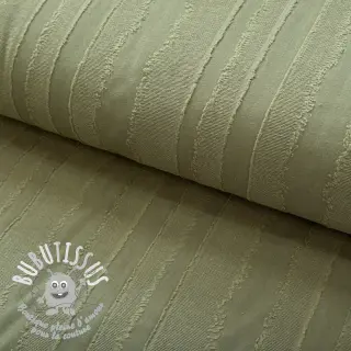 Tissu coton JACQUARD Stripes army green