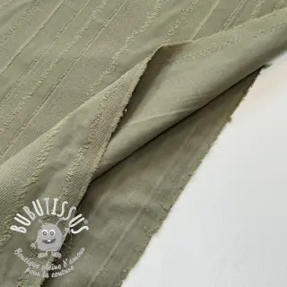 Tissu coton JACQUARD Stripes army green