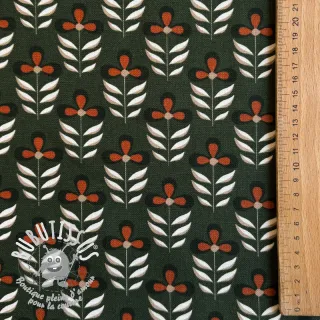 Tissu déco Flowers old green
